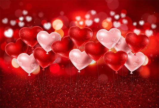 Fox Red Heart Bokeh Valentine's Day Vinyl Backdrop