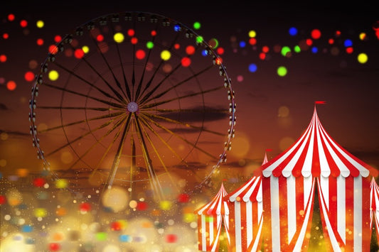 Fox Circus Ferris Wheel Vinyl Photography Backdrop