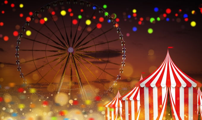 Fox Circus Ferris Wheel Vinyl Photography Backdrop