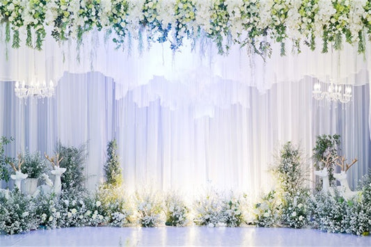 Fox Spring Wedding Curtain Photography Vinyl Backdrop