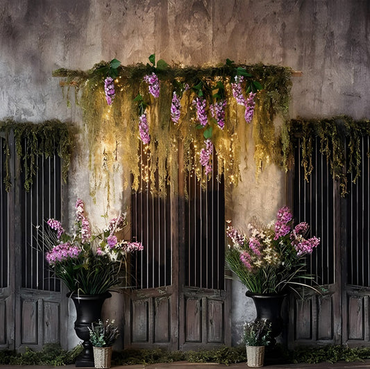 Fox Spring Wisteria Flower Door Photography Vinyl Backdrop