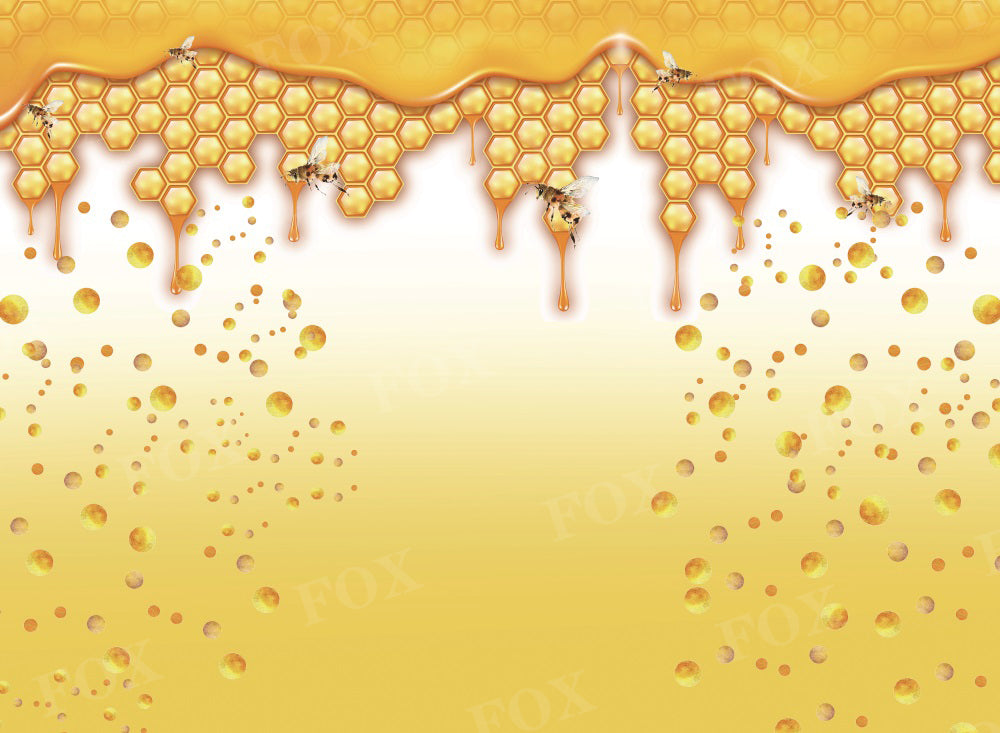 Fox Honeycomb Bee Vinyl Photography Backdrop