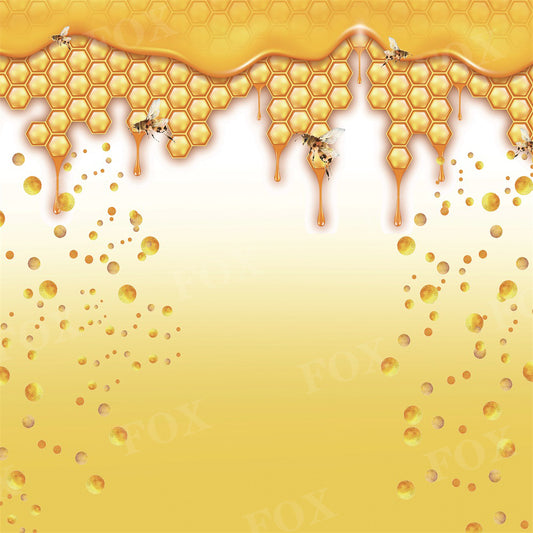 Fox Honeycomb Bee Vinyl Photography Backdrop