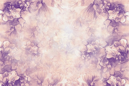 Fox Girly Light Purple Flowers Vinyl Photography Backdrop