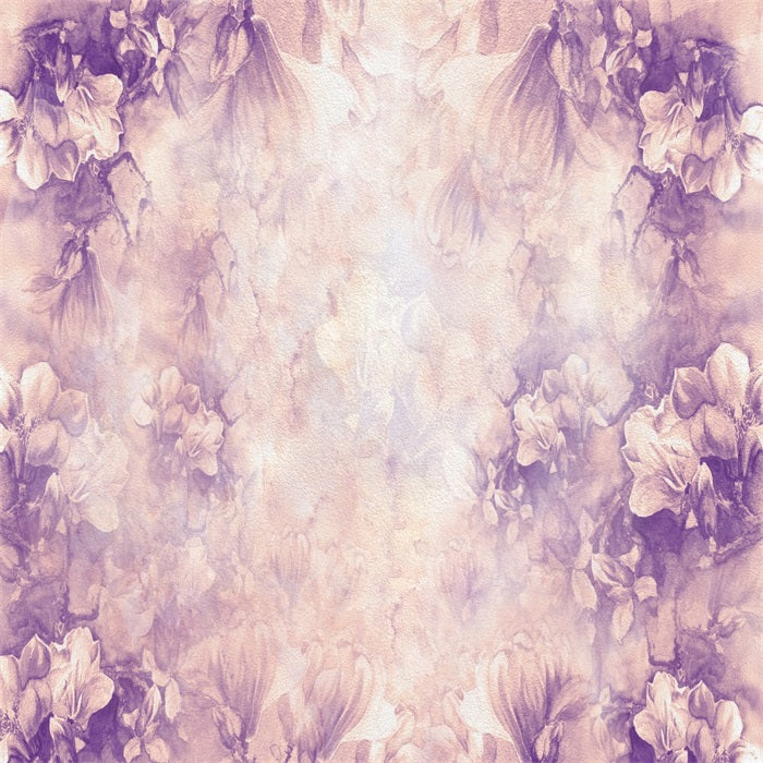 Fox Girly Light Purple Flowers Vinyl Photography Backdrop