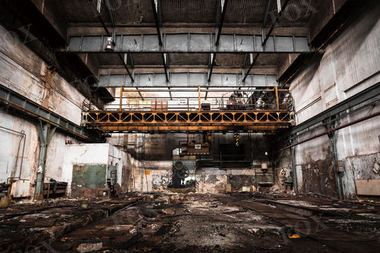 Fox Old Abandoned Industrial Interior Vinyl Photography Backdrop