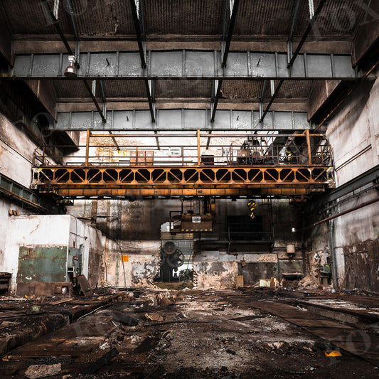 Fox Old Abandoned Industrial Interior Vinyl Photography Backdrop