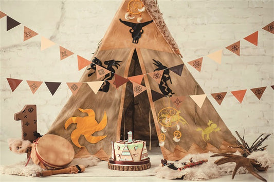 Fox Indian Theme Safari Birthday Party Vinyl Photography Backdrop