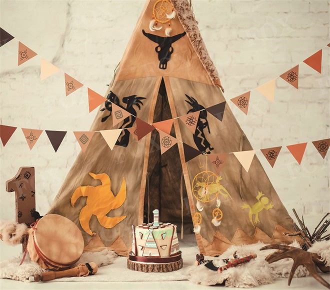 Fox Indian Theme Safari Birthday Party Vinyl Photography Backdrop