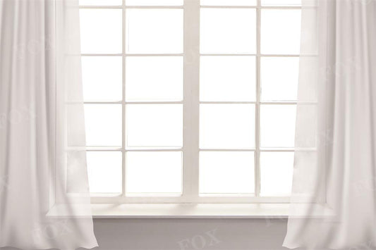 Fox White Curtains Window Wedding Vinyl/Fabric Backdrop Designed by JT photography