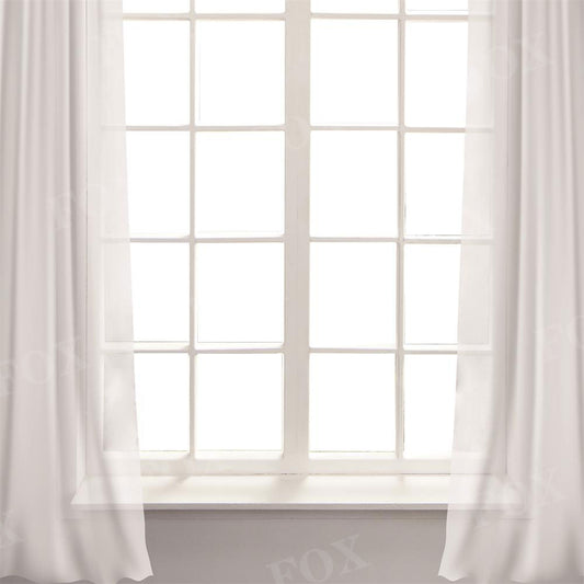 Fox White Curtains Window Wedding Vinyl Backdrop Designed by JT photography