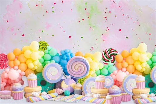Fox Summer Cakesmash Candy House Birthday Vinyl/Fabric Backdrop