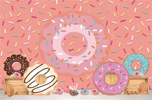 Fox Summer Cakesmash Pink Donut Vinyl Backdrop