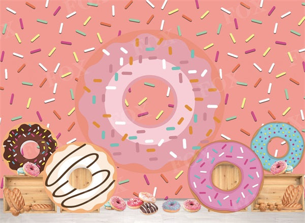 Fox Summer Cakesmash Pink Donut Vinyl/Fabric/Fabric Backdrop