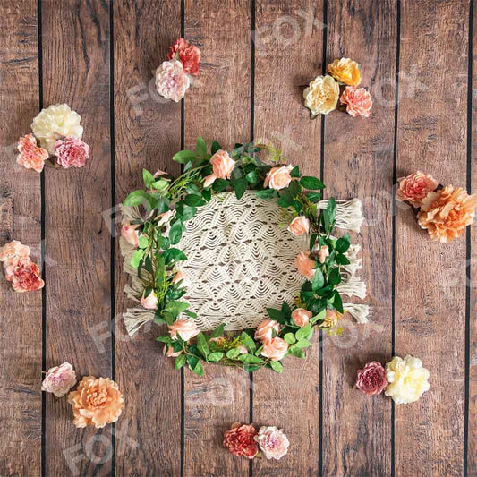 Fox Cakesmash Birthday Wreath Newborn Vinyl Photography Backdrop