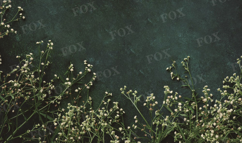 Fox Dad Father's Day White Fresh Bloom Twigs Spring Fabric/Vinyl Backdrop