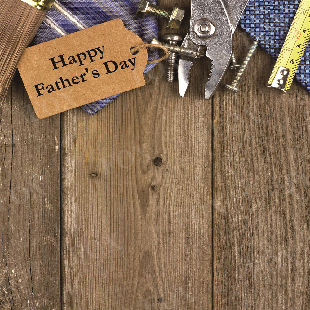 Fox Dad Father's Day Tools and Ties Vinyl Backdrop