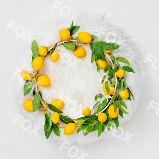 Fox Lemon Newborn Boho Vinyl/Fabric/Fabric Summer Photography Backdrop