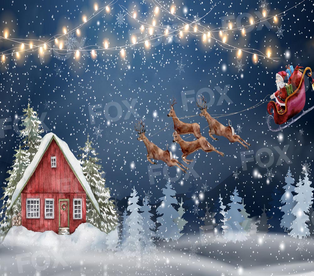 Fox Merry Christmas Winter is Coming Vinyl Photos Backdrop