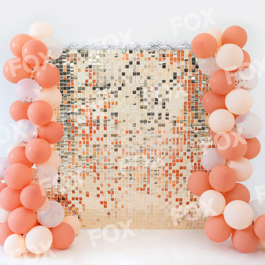 Fox Birthday Golden Balloon Party Cakesmash Vinyl Backdrop