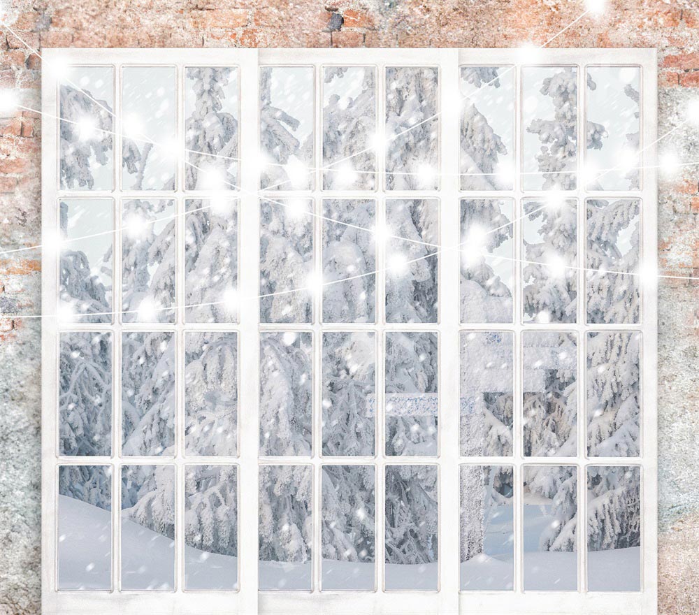 Fox Christmas winter snow Fabric/Vinyl Window Wedding Photography Backdrop
