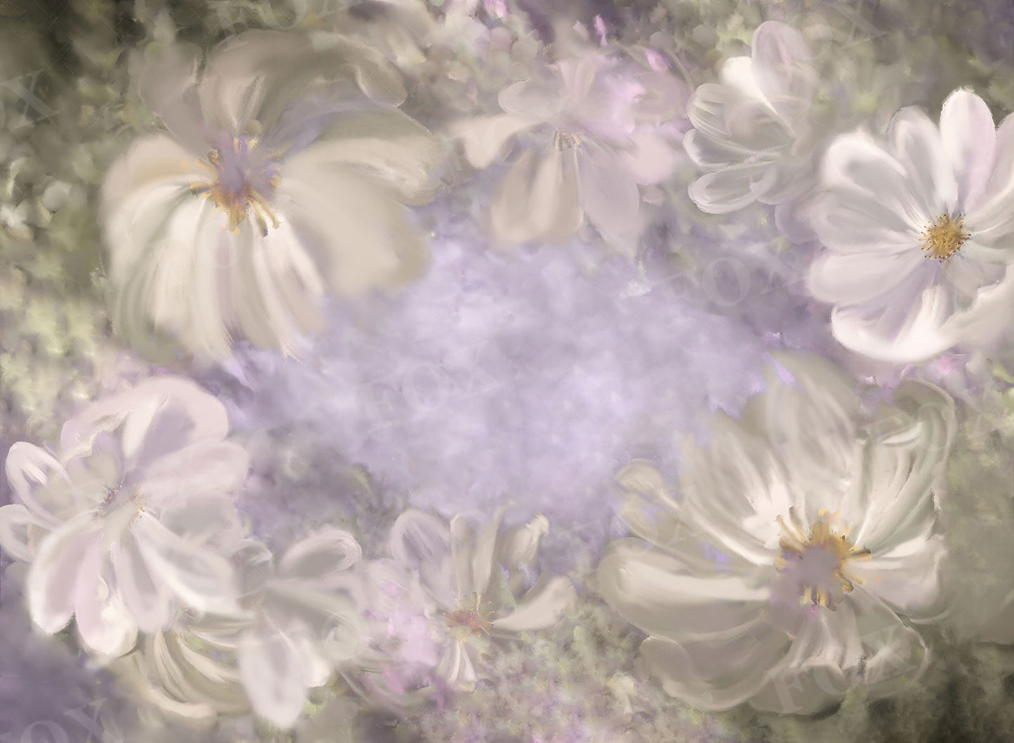 Fox Light Purple Flower Vinyl/Fabric Photography Backdrop