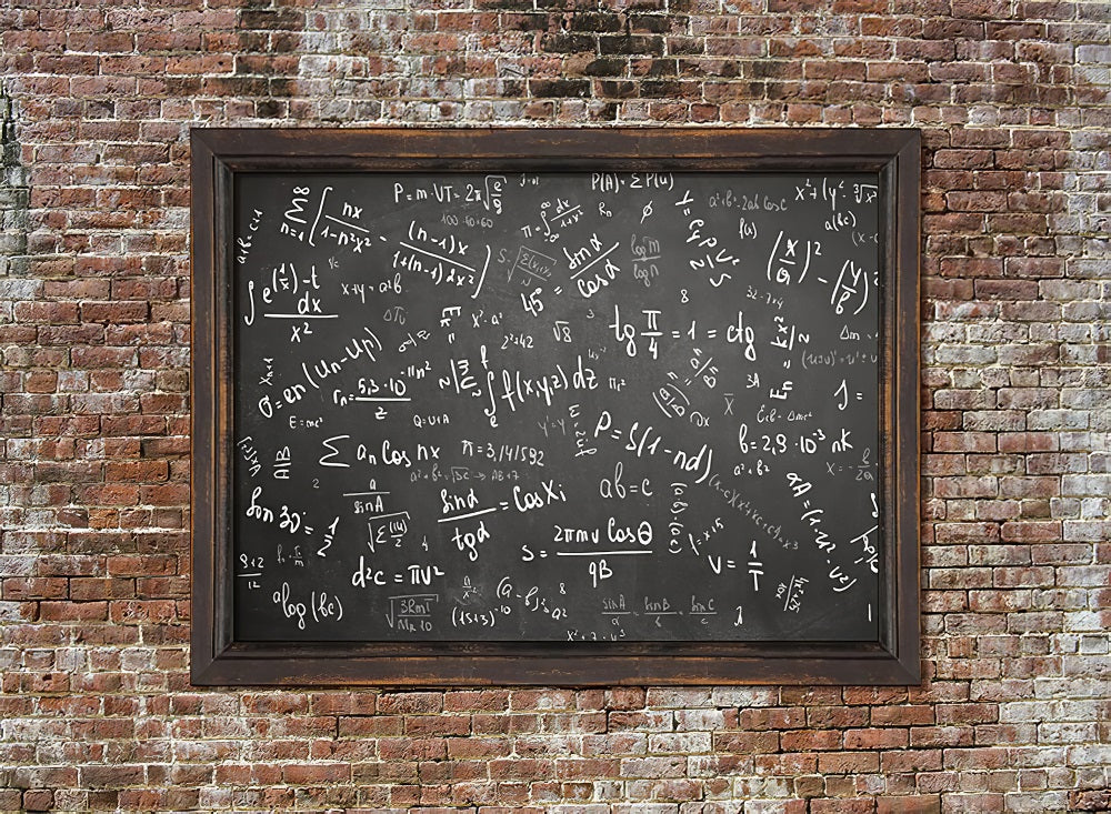 Fox Math Class Blackboard Back to School Vinyl Backdrop