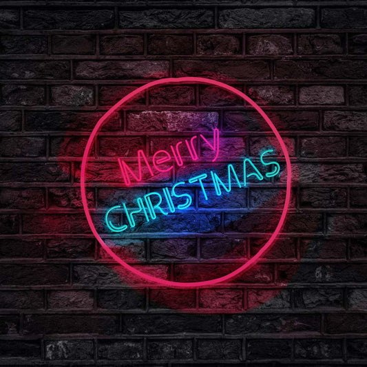 Fox Neon Christmas Lights Outdoor Photography Vinyl Backdrop