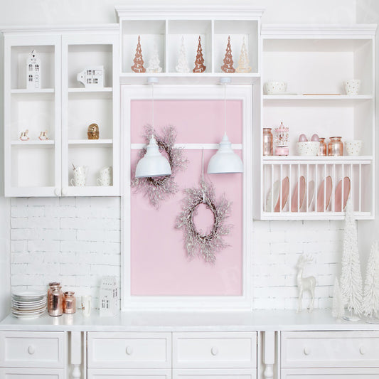 Fox White Christmas Kitchen Dining Room Vinyl Backdrop