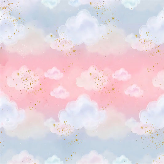 Fox Gradient Clouds Pink Children Photography Vinyl/Fabric Backdrop