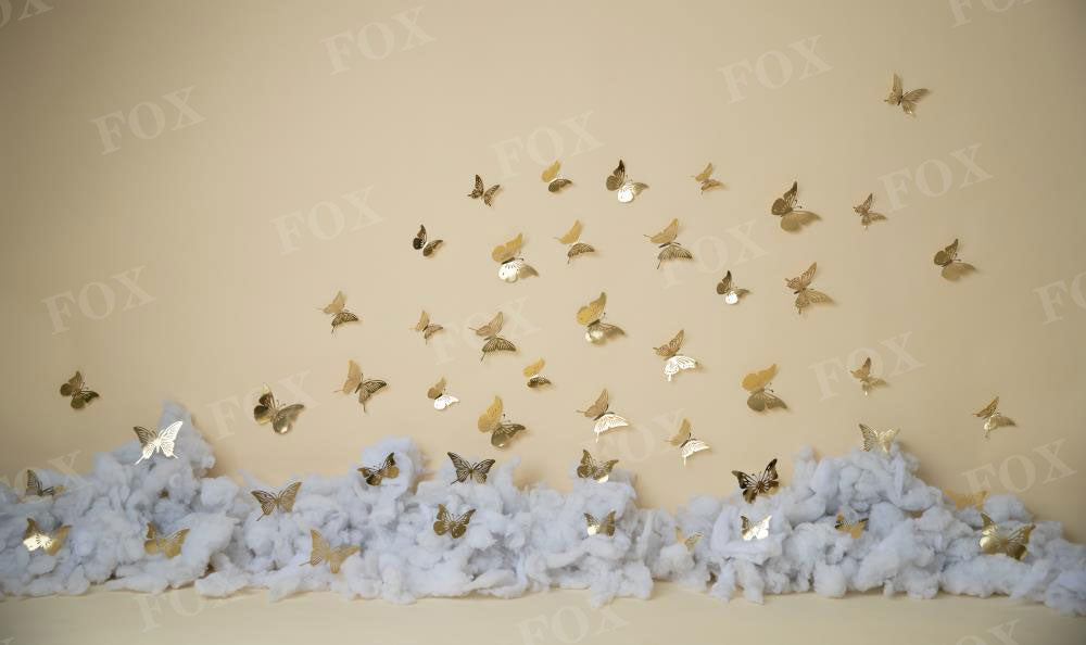 Fox Butterfly Wall Birthday Vinyl/Fabric Backdrop Designed By Blanca Perez
