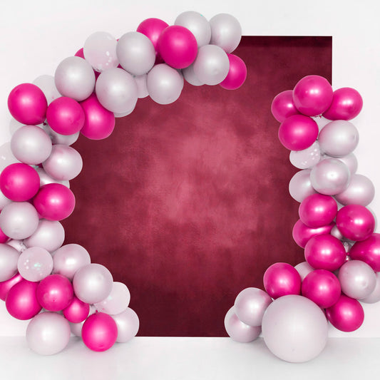 Fox Pink Birthday Balloon Garland Vinyl Backdrop