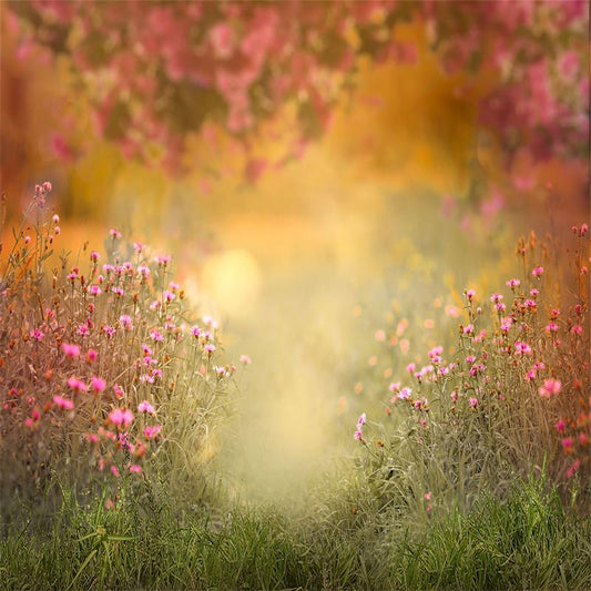 Fox Spring Grassland Flowers Horizontal Vinyl Photography Backdrop