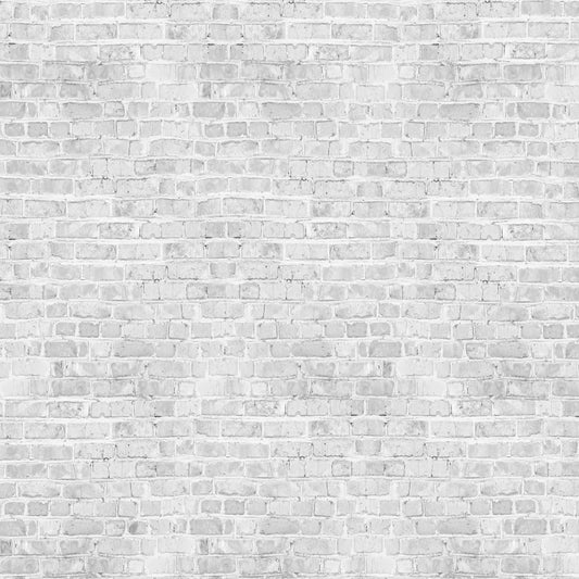 Fox White Brick Wall Light Grey Wall Vinyl/Fabric Portrait Backdrop Designed by JT photography
