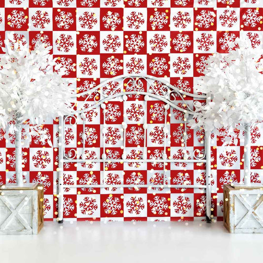 Fox Christmas Snowflake Vinyl Backdrop Photography