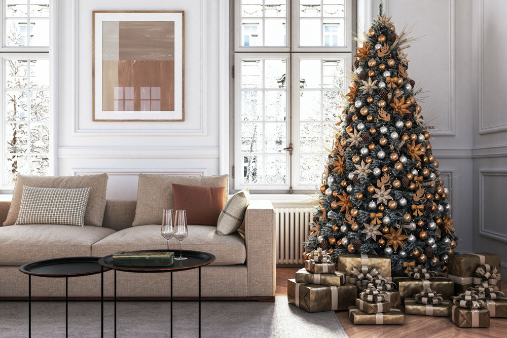 Fox Christmas Tree Beautiful Living Room Vinyl Backdrop Photography