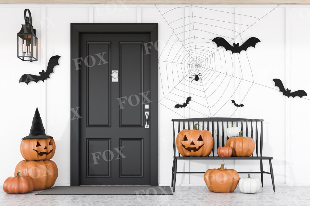 Fox Halloween Indoor Photography Bat Pumpkin Fabric/Vinyl Backdrop