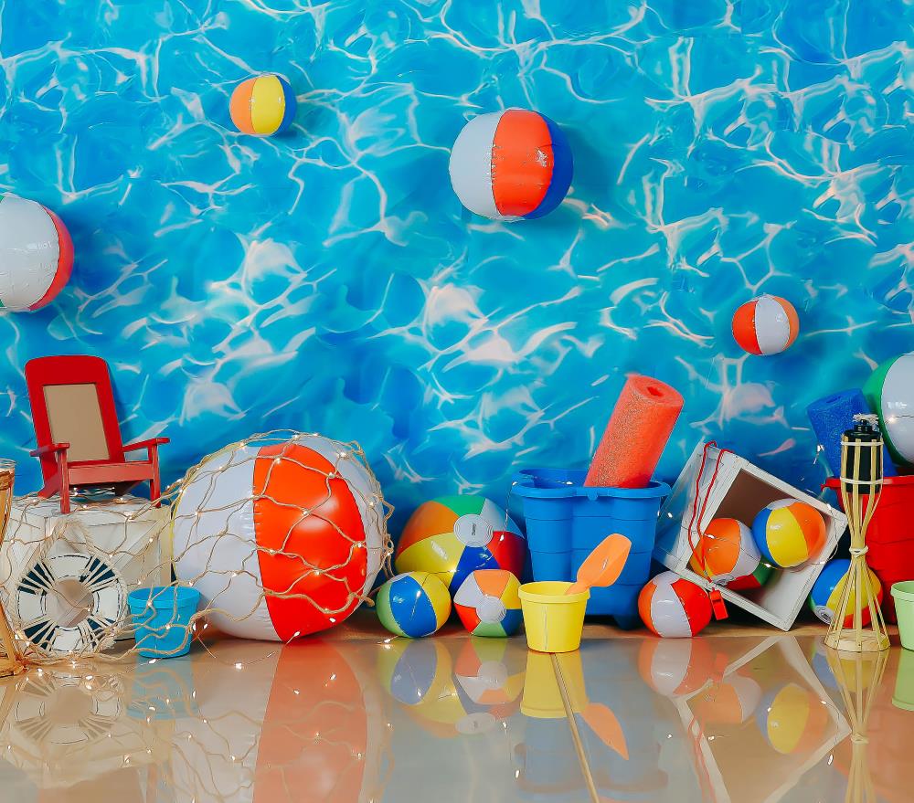Fox Summer Beach Bum 2022 Vinyl/Fabric Backdrop Designed by Kayla Miller