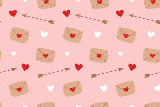 Fox Love Envelope Vinyl Valentine's Day Backdrop