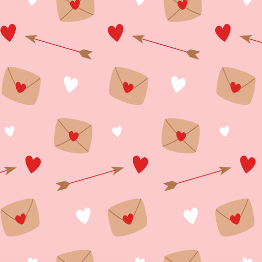 Fox Love Envelope Vinyl Valentine's Day Backdrop