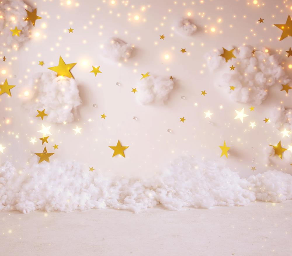Fox Stars and Clouds Children Photography Vinyl Backdrop