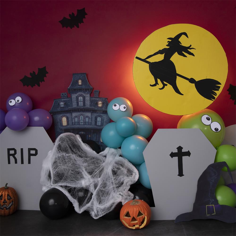 Fox Halloween Cartoon Castle Vinyl Backdrop Designed by Blanca Perez