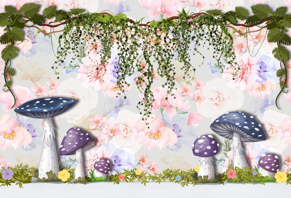 Fox Fairy Garden Vinyl Spring Backdrop