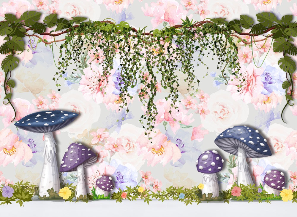 Fox Fairy Garden Vinyl/Fabric Spring Backdrop