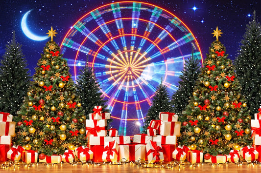 Fox Amusement Park Christmas Decoration Circus Fabric/Vinyl Backdrop