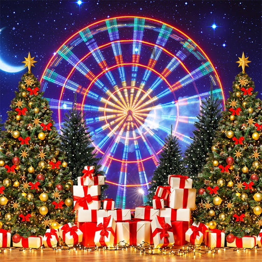 Fox Amusement Park Christmas Decoration Circus Vinyl Backdrop