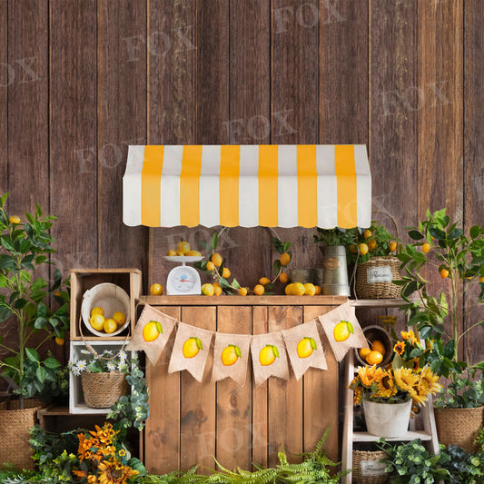 Fox Spring Birthday Party Lemonade Summer Vinyl Backdrop