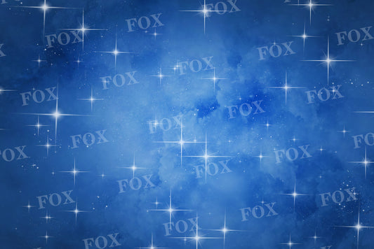 Fox Blue Starry Sky Vinyl Backdrop