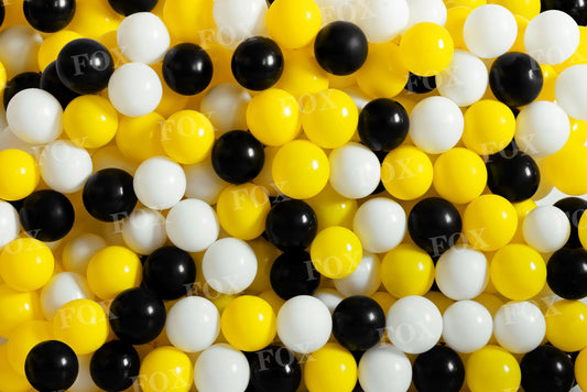 Fox Cake Smash Yellow and Black Balls Vinyl Backdrop