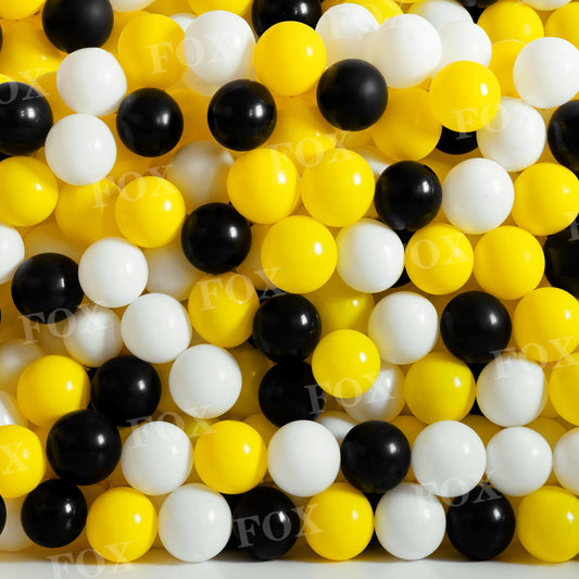 Fox Cake Smash Yellow and Black Balls Vinyl Backdrop